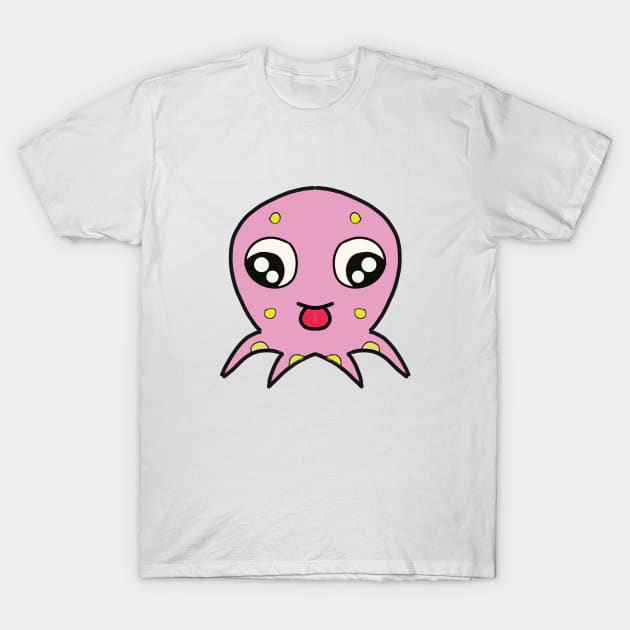 Happy Face Octopus T-Shirt by TANSHAMAYA